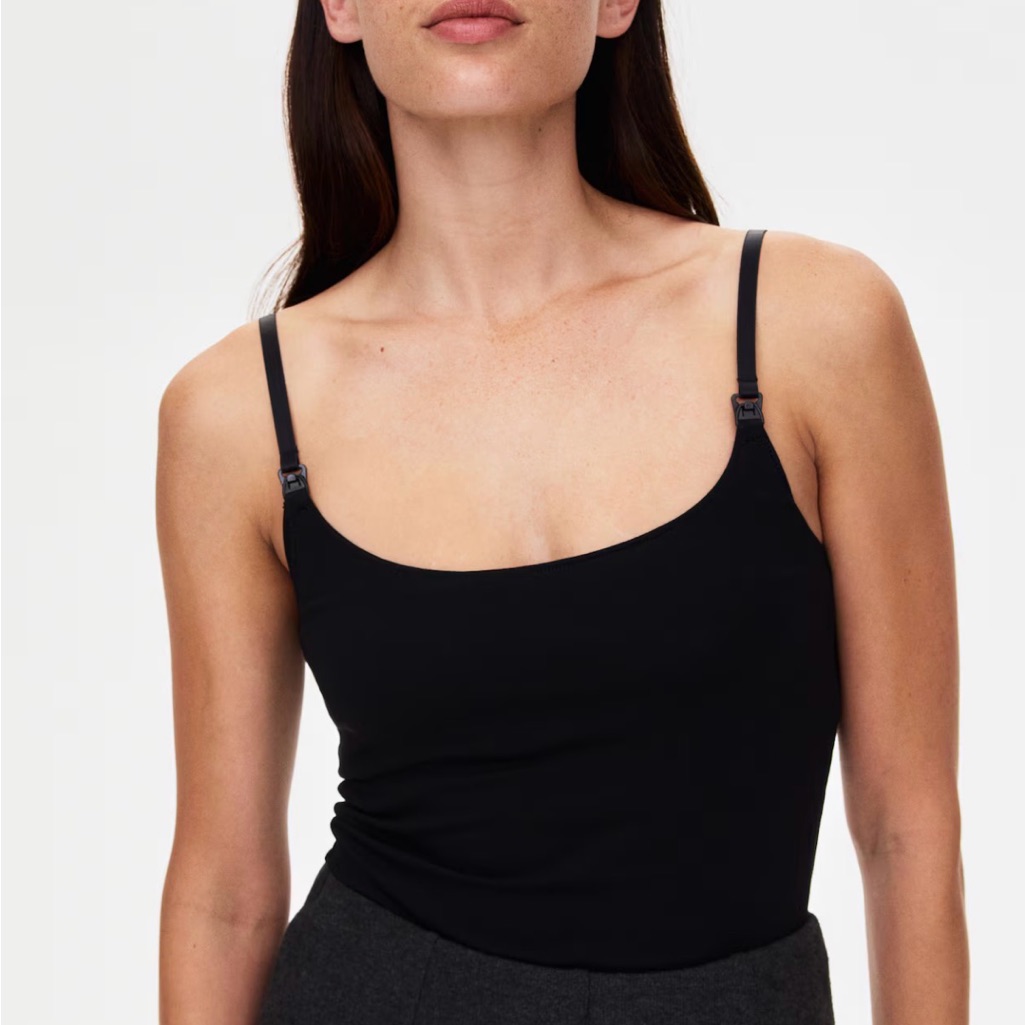 H&M Black Scoop Neck Nursing Camisole